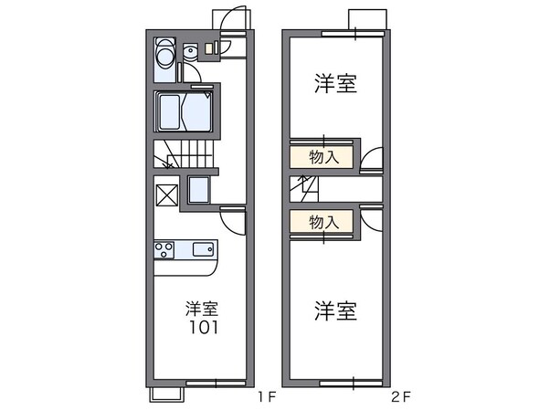 レオパレスコム・イグレットＢの物件間取画像